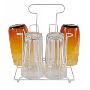 Escurridor de vasos cuadrado blanco