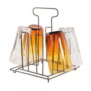 Escurridor de vasos cuadrado bronce