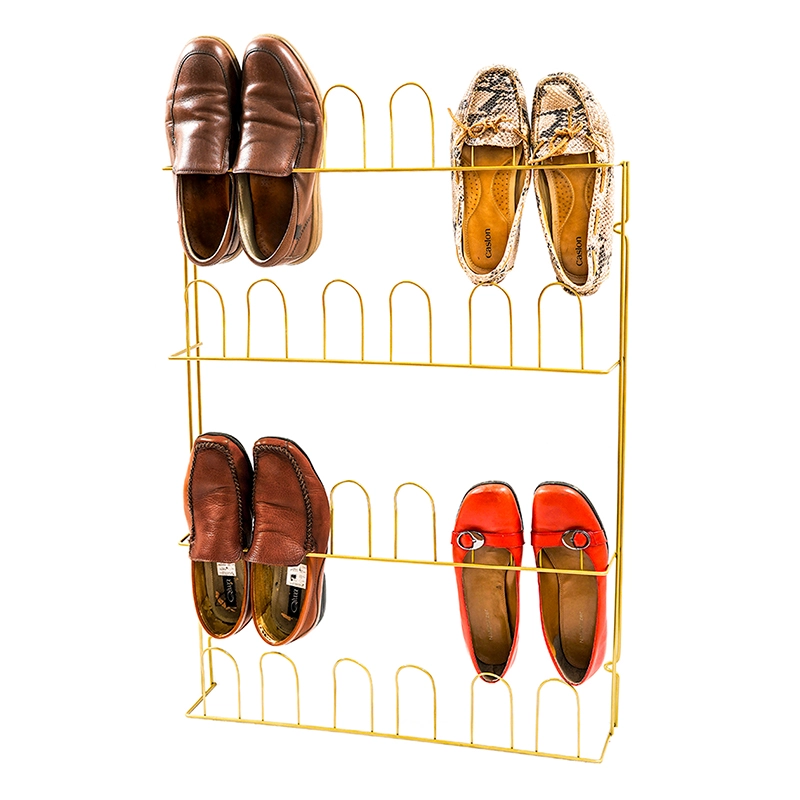 Zapatera de pared 12 pares dorado